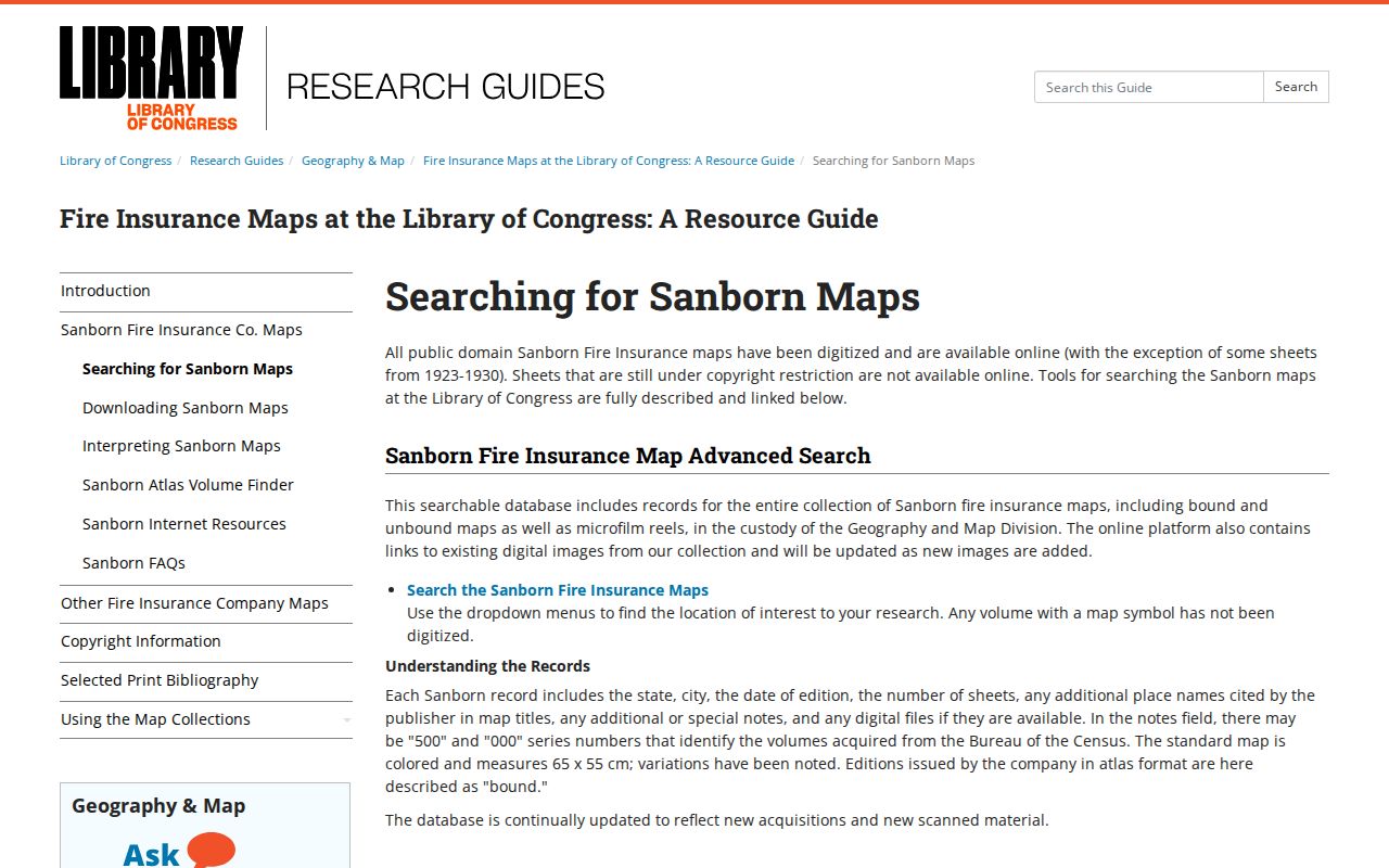 Austin previous residents Library of Congress Sanborn map search