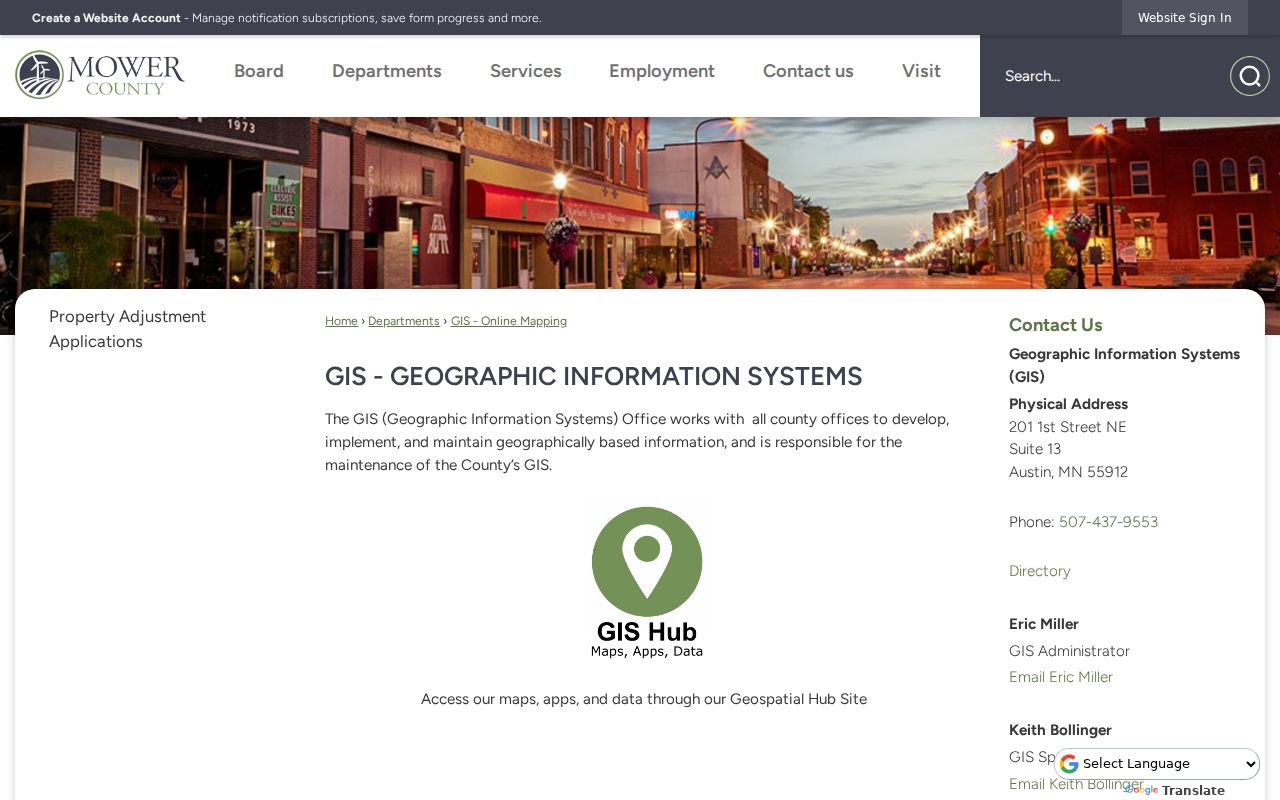 Austin ZIP code directory Mower County GIS mapping